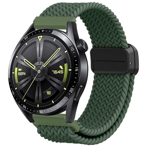 Armband für Huawei Watch GT4 46mm/GT3 46mm/GT2 46mm, 22mm Magnet Einstellbar Nylon Ersatzarmband für Huawei Watch GT4 Pro/GT3 Pro/GT2 Pro/GT2e/Galaxy Watch 3 45mm/Galaxy Gear S3 Frontier/Classic von YASPARK