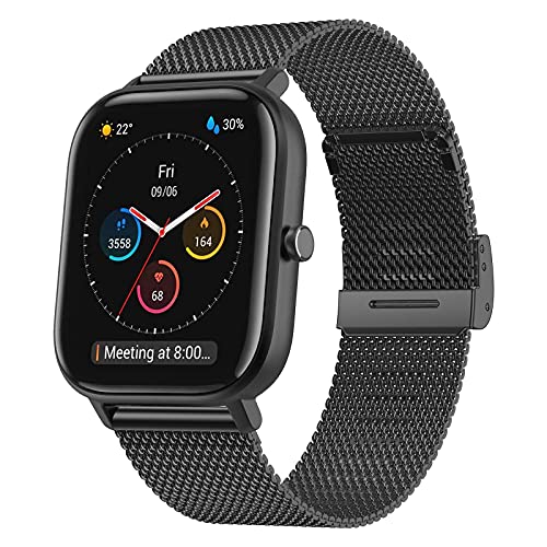 YASPARK Amazfit GTS/Amazfit GTS 2 Armband, Edelstahl Metallarmband für Amazfit GTS/GTS 2/2 Mini/2e/Amazfit GTR 42mm/Amazfit Bip/Bip Lite/Bip S/Bip U/U Pro/Bip S Lite/Galaxy Watch 4/Galaxy Watch 3 41mm von YASPARK