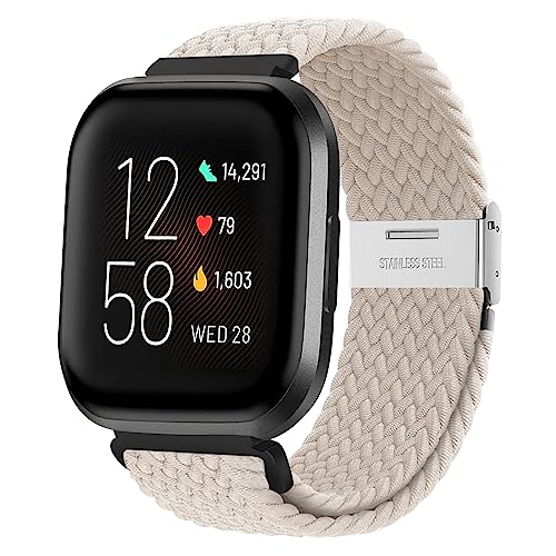 YASPARK Armband Kompatibel mit Fitbit Versa 2/Fitbit Versa, Verstellbarer Geflochtener Elastischer Sportarmband aus Nylon Armband für Fitbit Versa 2, Fitbit Versa, Fitbit Versa Lite, Fitbit Versa SE von YASPARK