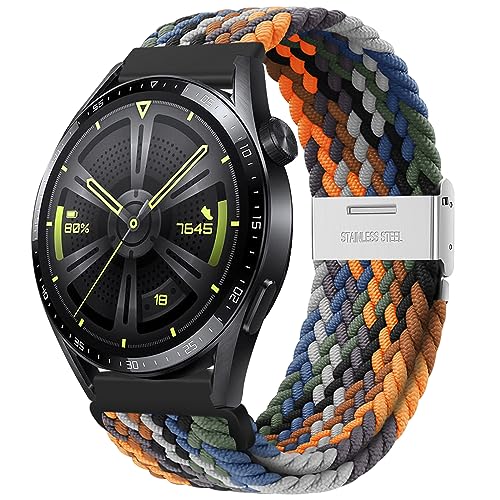 YASPARK Armband Kompatibel mit Huawei Watch GT 4 46mm, 22mm Elastic Adjustable Nylon Armband für Huawei Watch GT 3 46mm/GT 2 46mm/GT3 Pro/GT2 Pro/GT 2e/GT Runner/Galaxy Watch 46mm/Galaxy Watch 3 45mm von YASPARK