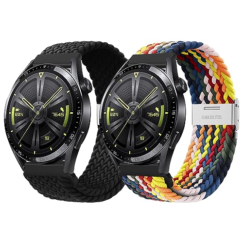 YASPARK Armband Kompatibel mit Huawei Watch GT 4 46mm, 22mm Elastic Adjustable Nylon Armband für Huawei Watch GT 3 46mm/GT 2 46mm/GT3 Pro/GT2 Pro/GT 2e/GT Runner/Galaxy Watch 46mm/Galaxy Watch 3 45mm von YASPARK