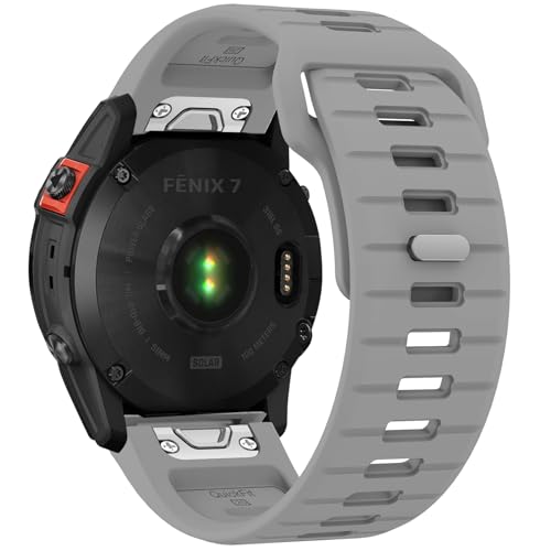 YASPARK Fenix 7 Armband, 22mm QuickFit Silikon Sport Ersatzarmband für Fenix 6 Pro/Fenix 6/Fenix 5 Plus/Fenix 5/Forerunner 935/Forerunner 945/Instinct 2/Approach S60/Approach S62/Quatix 5/Quatix 6 von YASPARK