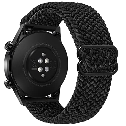YASPARK Kompatibel mit Galaxy Watch 3 45mm Armband, 22mm Geflochtenes Nylon Elastikband Armaband für Gear S3 Frontier, Huawei Watch GT3 46mm,Huawei Watch GT2 46mm, GT 46mm, GT3 Pro, GT2 Pro, GT 2e von YASPARK