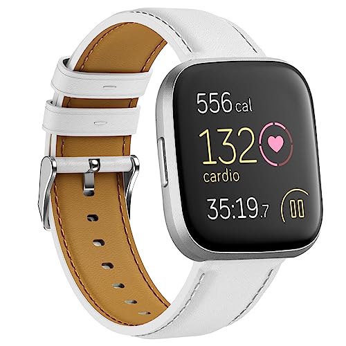 YASPARK Leder Armband für Fitbit Versa 2, Elegantes Echtes Lederarmband für Fitbit Versa 2, Fitbit Versa, Fitbit Versa Lite, Fitbit Versa SE, Lederarmbänder für Männer und Frauen von YASPARK