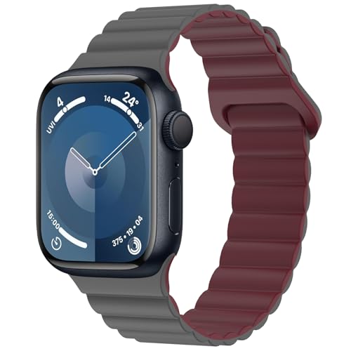 YASPARK Magnetisches Armband Kompatibel mit Apple Watch 41mm 40mm 38mm, Herren und Damen Magnetisches Silikonarmband für iWatch Series 9 8 7 6 5 4 3 2 1 SE von YASPARK