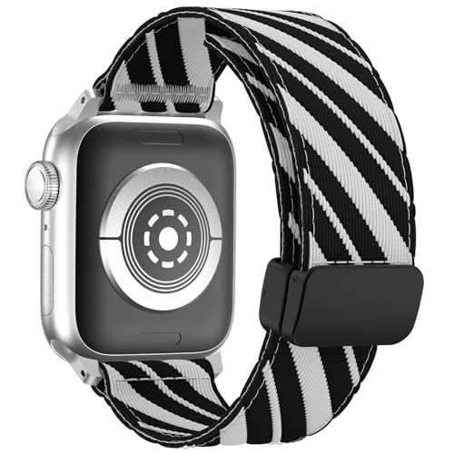 YASPARK Segeltuch Armband Kompatibel mit Apple Watch Armband 41mm 40mm 38mm, Segeltuch Armbänder mit Magnetisch Verschluss für iWatch Series 9 8 7 6 5 4 3 2 1 SE von YASPARK