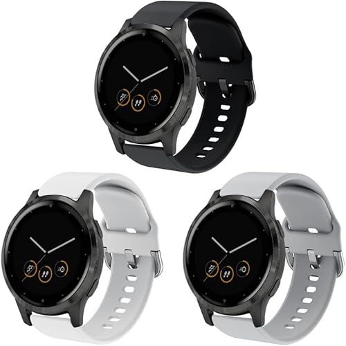 YASPARK Vivoactive 4S/Vivomove 3S/Venu 2S Armband, 18mm Weiches Wasserdichtes Silikon Sport Ersatzarmband für Fossil Damen Q Venture HR Gen 4/Gen 3/Withings Steel HR 36mm von YASPARK