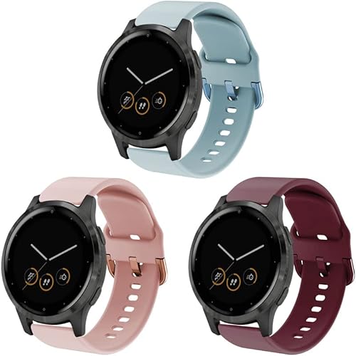 YASPARK Vivoactive 4S/Vivomove 3S/Venu 2S Armband, 18mm Weiches Wasserdichtes Silikon Sport Ersatzarmband für Fossil Damen Q Venture HR Gen 4/Gen 3/Withings Steel HR 36mm von YASPARK