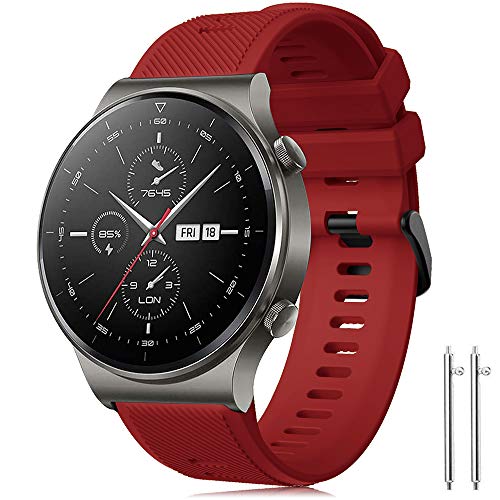 Yaspark Kompatibel mit Huawei Watch GT2 Pro Armband/Forerunner 745 Armband, 22mm Silikon Ersatzarmband für Huawei Watch GT 2 46mm/Gear S3/Galaxy Watch 3 45mm/Galaxy Watch 46mm/Huawei Watch 2 Classic von YASPARK