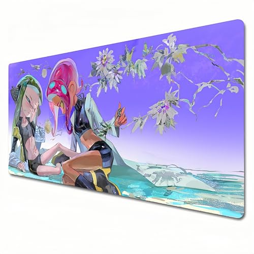 YASTOOLS Splatoon 3 Mauspad, XXL, Blau, großes Gaming-Mauspad, 900 x 400 cm, geeignet für Tastatur-Pads und Schreibtischunterlagen für das Heimbüro (XXL) von YASTOOLS