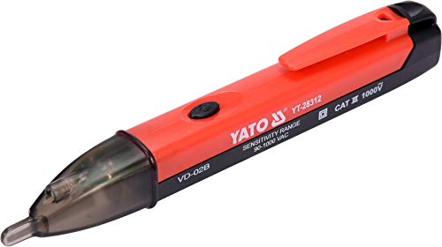 YATO Profi Berührungsloser Spannungsprüfer/Phasenprüfer mit LED, akustischem Summer und Taschenlampe, 90-1000V, Stromprüfer Spannungstester YATO Profi Berührungsloser Spannungsprüfer/Phasenprüfer mit LED, akustischem Summer und Taschenlampe, 90-1000V, Stromprüfer Spannungstester von YATO