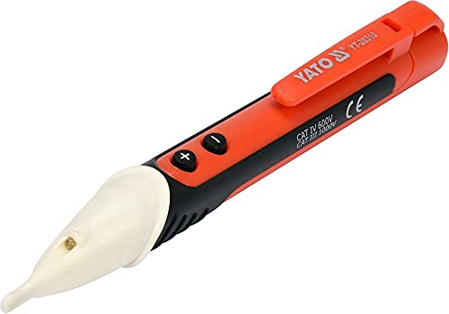 YATO Profi Berührungsloser Spannungsprüfer/Phasenprüfer mit LED, akustischem Summer und Taschenlampe, 90 – 1000V, einstellbare Empfindlichkeit, Stromp YATO Profi Berührungsloser Spannungsprüfer/Phasenprüfer mit LED, akustischem Summer und Taschenlampe, 90 – 1000V, einstellbare Empfindlichkeit, Stromp von YATO