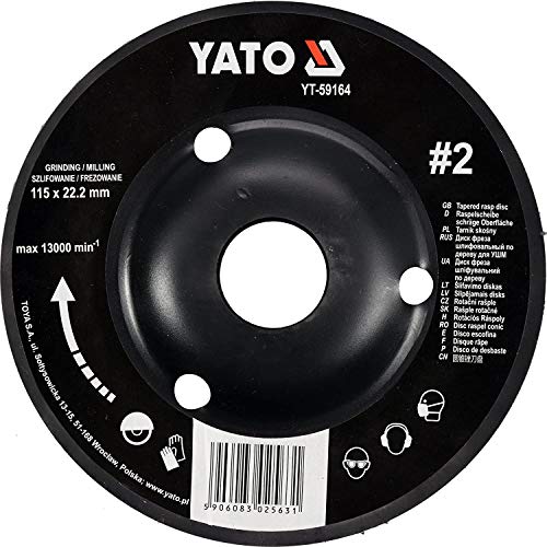 YATO YT Profi Raspelscheibe für Winkelschleifer, Auswahl 115mm/125mm Schleifscheibe, 2 Schräg von YATO