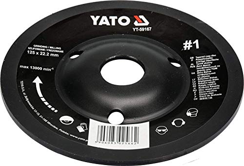 Yato Profi Raspelscheibe für Winkelschleifer Auswahl 115 mm 125 mm Schleifscheibe Holzscheibe Holz Flex Holzkunst (125 mm Nr 1 schräg), 0 von YATO