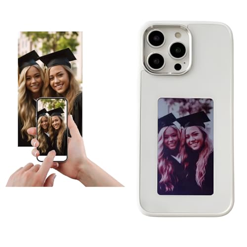 Schutzhülle für Smart-Foto-Rückprojektion, anpassbare E-Ink-Telefonhülle, zeigt Fotos sofort auf dem Tintenbildschirm, personalisieren Sie Ihr Telefon jederzeit und überall (Weiß, für iPhone 14/13) von YATUO