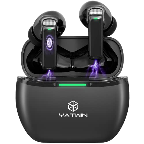 YATWIN Bluetooth 5.3 Kopfhörer In Ear Kopfhörer Kabellos mit Integriertem Mikrofon, ENC Klaren Anruf Stereosound Ipx7 Wasserdicht Wireless Kopfhörer Sport 32 Stunden-Black von YATWIN