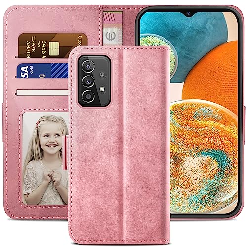 YATWIN Handyhülle Kompatibel mit Samsung Galaxy A23 5G Hülle, Klapphülle Samsung A23/M23 Premium Leder Brieftasche Schutzhülle [Kartenfach] [Magnet] [Stand] Handytasche Case für Samsung A23, Rosa von YATWIN