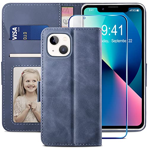 YATWIN Kompatibel mit iPhone 13 Hülle und iPhone 13 Handyhülle +1 Stück Panzerglas Schutzfolie, Klapphülle Premium Leder Brieftasche Schutzhülle Handytasche für iPhone 13 Case, Hellblau YATWIN Kompatibel mit iPhone 13 Hülle und iPhone 13 Handyhülle +1 Stück Panzerglas Schutzfolie, Klapphülle Premium Leder Brieftasche Schutzhülle Handytasche für iPhone 13 Case, Hellblau von YATWIN