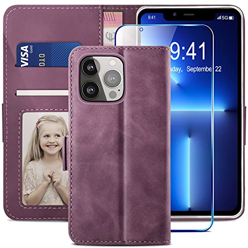 YATWIN Kompatibel mit iPhone 13 Pro Hülle und iPhone 13 Pro Handyhülle +1 Stück Panzerglas Schutzfolie, Klapphülle Premium Leder Brieftasche Schutzhülle Handytasche für iPhone 13 Pro Case, Weinrot YATWIN Kompatibel mit iPhone 13 Pro Hülle und iPhone 13 Pro Handyhülle +1 Stück Panzerglas Schutzfolie, Klapphülle Premium Leder Brieftasche Schutzhülle Handytasche für iPhone 13 Pro Case, Weinrot von YATWIN