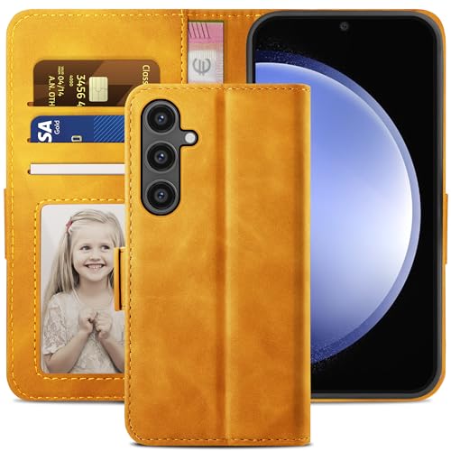 YATWIN Schutzhülle für Samsung Galaxy S23 FE, Klapphülle aus Leder mit Kartenfach und stoßfester Funktion, Ständer, Handyhüllen für Samsung S23 FE, Orange YATWIN Schutzhülle für Samsung Galaxy S23 FE, Klapphülle aus Leder mit Kartenfach und stoßfester Funktion, Ständer, Handyhüllen für Samsung S23 FE, Orange von YATWIN