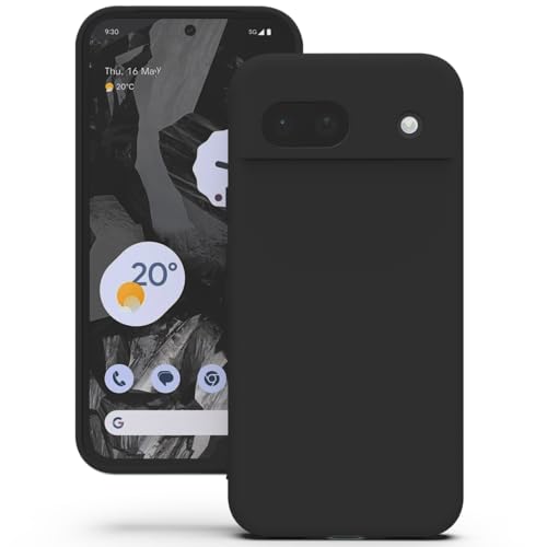 YATWIN für Google Pixel 8A Hülle, Premium Silikon Handyhülle mit Kameraschutz, Seidig-Weicher Berühren Ultra Dünne Stoßfeste Kratzfeste Schutzhülle, Schwarz von YATWIN