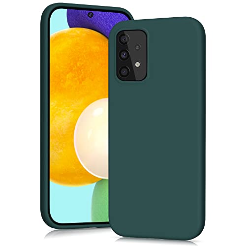 YATWIN Silikon Hülle kompatibel mit Samsung Galaxy A52s 5G/A52 5G, Handyhülle für Samsung Galaxy A52s 5G, Soft-Touch, Stoßfest, Staubdicht, Kratzfeste Ganzkörper Schutzhülle, Dunkelgrün von YATWIN