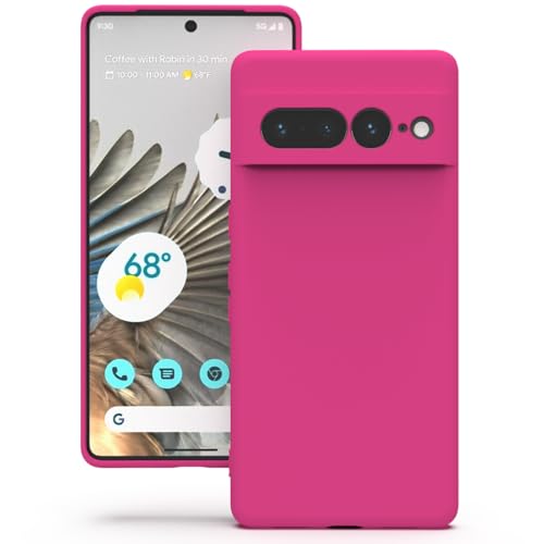 YATWIN für Google Pixel 7 Pro Hülle, Premium Silikon Handyhülle mit Seidig-Weicher Berühren Ultra Dünne Stoßfeste Kratzfeste Schutzhülle, Magenta von YATWIN