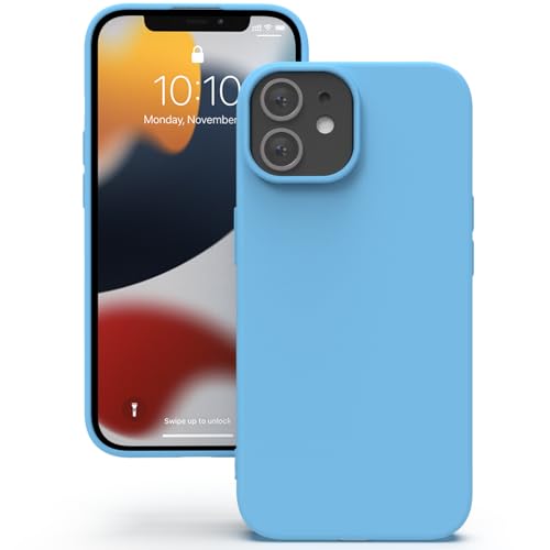YATWIN für iPhone 12 Hülle, iPhone 12 Pro Hülle, Premium Silikon Handyhülle mit Seidig-Weicher Berühren Ultra Dünne Stoßfeste Kratzfeste Schutzhülle, Azurblau von YATWIN