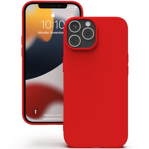 YATWIN für iPhone 12 Pro Max Hülle, Premium Silikon Handyhülle mit Kameraschutz, Seidig-Weicher Berühren Ultra Dünne Stoßfeste Kratzfeste Schutzhülle, Rot von YATWIN