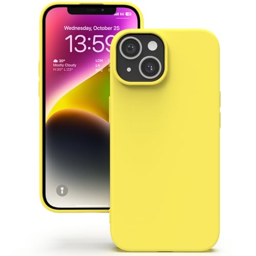 YATWIN für iPhone 13 Hülle, Premium Silikon Handyhülle mit Seidig-Weicher Berühren Ultra Dünne Stoßfeste Kratzfeste Schutzhülle, Gelb von YATWIN