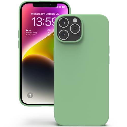 YATWIN für iPhone 13 Pro Hülle, Premium Silikon Handyhülle mit Kameraschutz, Seidig-Weicher Berühren Ultra Dünne Stoßfeste Kratzfeste Schutzhülle, Mintgrün von YATWIN