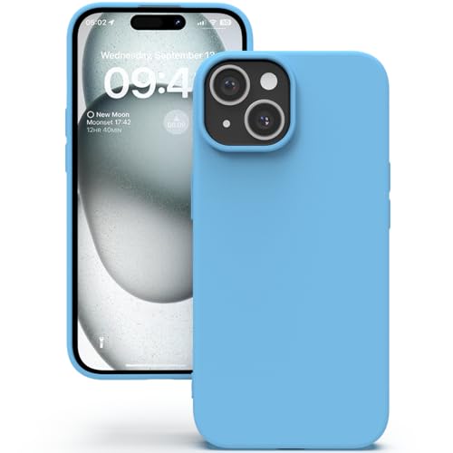 YATWIN für iPhone 15 Plus Hülle, Premium Silikon Handyhülle mit Seidig-Weicher Berühren Ultra Dünne Stoßfeste Kratzfeste Schutzhülle, Azurblau von YATWIN