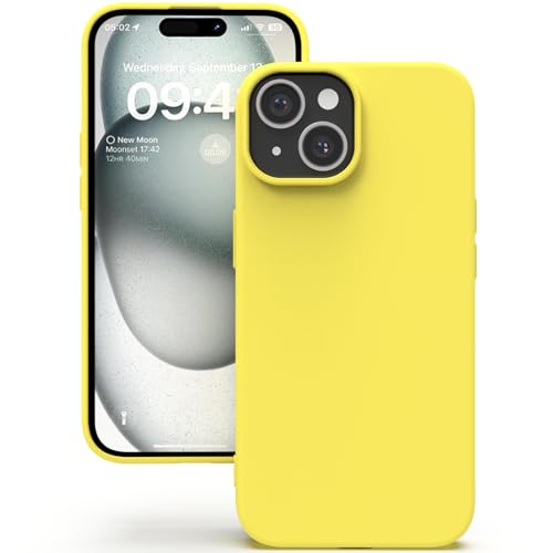 YATWIN für iPhone 15 Plus Hülle, Premium Silikon Handyhülle mit Seidig-Weicher Berühren Ultra Dünne Stoßfeste Kratzfeste Schutzhülle, Gelb von YATWIN