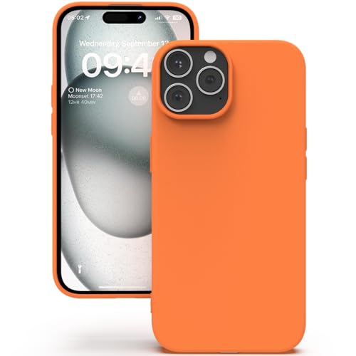 YATWIN für iPhone 15 Pro Max Hülle, Premium Silikon Handyhülle mit Kameraschutz, Seidig-Weicher Berühren Ultra Dünne Stoßfeste Kratzfeste Schutzhülle, Orange von YATWIN