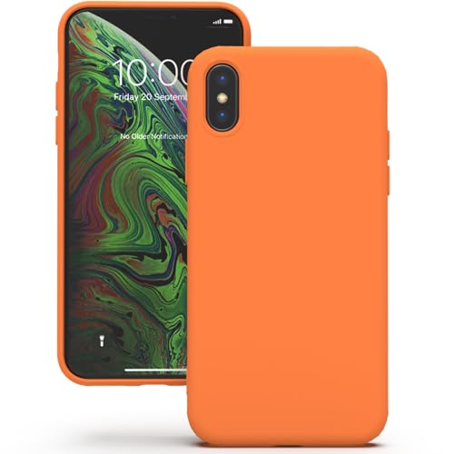 YATWIN für iPhone X Hülle, iPhone XS Hülle, Premium Silikon Handyhülle mit Kameraschutz, Seidig-Weicher Berühren Ultra Dünne Stoßfeste Kratzfeste Schutzhülle, Orange von YATWIN