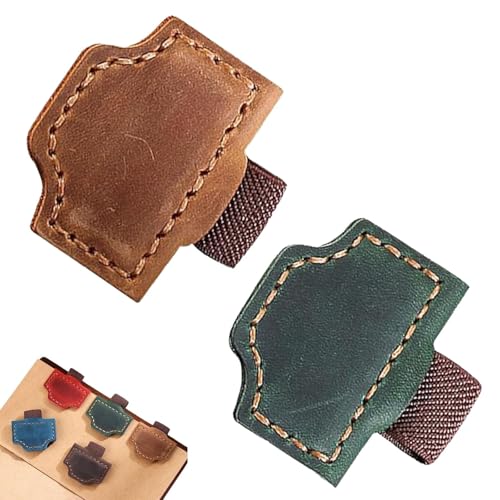Bysgone Mark Lesezeichen mit Stifthalter, Bygonemark Personalisiertem magnetischem Leder -Stifthalter Lesezeichen, benutzerdefinierte Ledermagnetie -Lesezeichen für Reisende Notebook (2pcs-A) von YAUWIHE