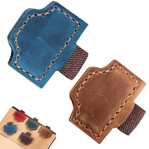 Bysgone Mark Lesezeichen mit Stifthalter, Bygonemark Personalisiertem magnetischem Leder -Stifthalter Lesezeichen, benutzerdefinierte Ledermagnetie -Lesezeichen für Reisende Notebook (2pcs-C) von YAUWIHE