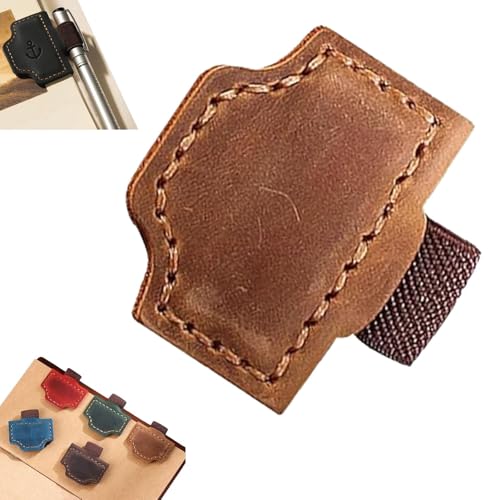 Bysgone Mark Lesezeichen mit Stifthalter, Bygonemark Personalisiertem magnetischem Leder -Stifthalter Lesezeichen, benutzerdefinierte Ledermagnetie -Lesezeichen für Reisende Notebook (Brown) von YAUWIHE