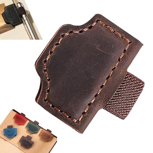 Bysgone Mark Lesezeichen mit Stifthalter, Bygonemark Personalisiertem magnetischem Leder -Stifthalter Lesezeichen, benutzerdefinierte Ledermagnetie -Lesezeichen für Reisende Notebook (Coffee) von YAUWIHE