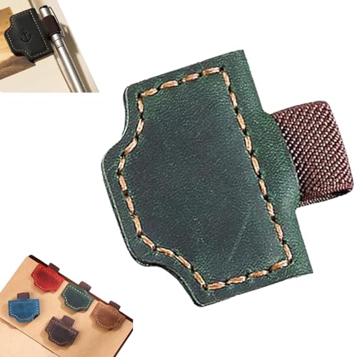 Bysgone Mark Lesezeichen mit Stifthalter, Bygonemark Personalisiertem magnetischem Leder -Stifthalter Lesezeichen, benutzerdefinierte Ledermagnetie -Lesezeichen für Reisende Notebook (Green) von YAUWIHE