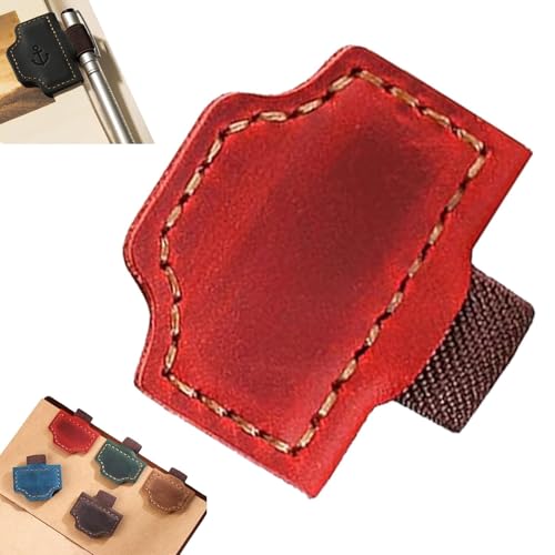 Bysgone Mark Lesezeichen mit Stifthalter, Bygonemark Personalisiertem magnetischem Leder -Stifthalter Lesezeichen, benutzerdefinierte Ledermagnetie -Lesezeichen für Reisende Notebook (Red) von YAUWIHE
