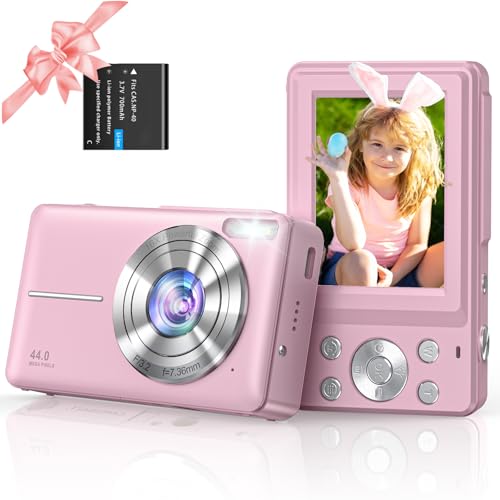 Digitalkamera 1080P FHD 44MP mit 2,4-Zoll-LCD-Display, Anti-Shake, 16X Digitalzoom Kompakte Vlogging-Kamera für Kinder, Jugendliche (Keine Karte) von YAXTIFIU