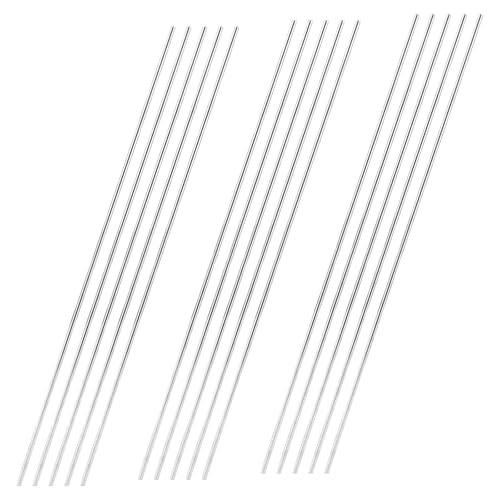 YAYODS 15 Stück Edelstahlstäbe 5mm x 300mm - 304 Edelstahl Solide Rundstab, Metallstange Rundstäbe, Rundstange für Bastelarbeit - Vollrundstab Rundstahl für DIY Handwerk Modellauto Flugzeug von YAYODS