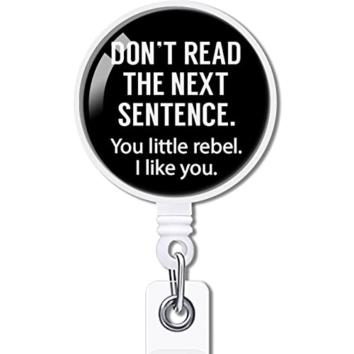 YAZMEEN Don't Read The Next Sentence You Little Rebel I Like You Ausziehbare Ausweisrolle mit Krokodilklemme, lustiger Ausweishalter, dekorativer Ausweishalter, Ärzte, Lehrer YAZMEEN Don't Read The Next Sentence You Little Rebel I Like You Ausziehbare Ausweisrolle mit Krokodilklemme, lustiger Ausweishalter, dekorativer Ausweishalter, Ärzte, Lehrer von YAZMEEN