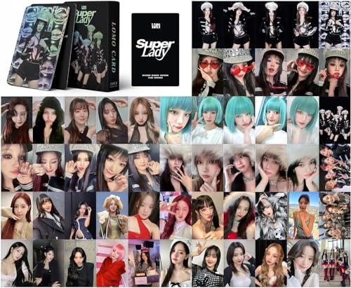 55 Stück G-idle Lomo Cards Kollektionen Kpop 'Neverland' Neue Alben 2. Album 'Super Lady' Postkarten für Fans von YAzgan
