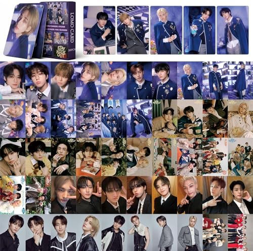 YAzgan 55 Stück Kpop Stray Kids Photocards Magic School Fan Meeting Lomo Karten Stay Hideout Neues Album Karten Mini Merch Photo Cards SKZ Poster Lomo Cards Geschenk für Fans von YAzgan