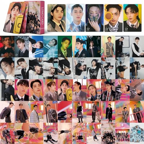 Kpop Seventeen Lomo Karten 55 Stück Seventeen 17 IS RIGHT HERE Neues Album Seventeen Merch Mini Fotokarten Postkarten Geschenk für Fans von YAzgan