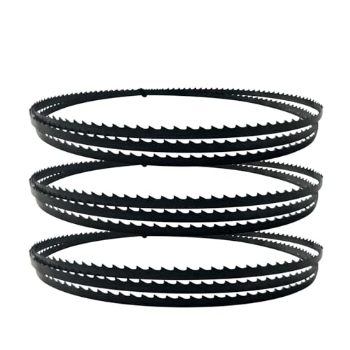 Geschliffenes Zahnsägeblatt, Bandsägeblätter 6 mm, 14 TPI x 1/4 Zoll Bandsägeblätter, schwarzes tragbares Bandsägeblatt for gebogenen Schneiden von Holz und Weichmetall, 3 Stück(55 x 1/4 inch) von YBAAKZIIR