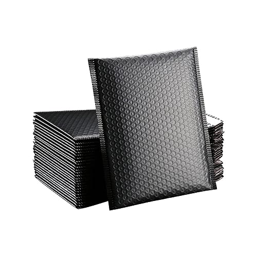 Luftpolster-Versandtaschen, 10 Stück 50 Stück schwarze Verpackungsumschläge Poly-Mailer selbstklebend gepolstert verwendbar 13 x 18 cm Versandbeutel Versiegelungspaketbeutel(10PCS-Black,11 * 15cm) von YBAAKZIIR