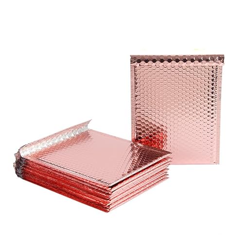 Luftpolster-Versandtaschen, 10 Teile/los Rose Gold Metallic Folie Gepolsterte Taschen Aluminisierte Post Taschen Geschenk Verpackung Gepolsterte Versand Umschläge(Rose gold,18 * 23cm) von YBAAKZIIR